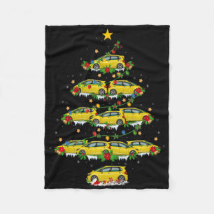 Car Christmas Tree Lights Santa Car Xmas T Shirt  Fleece Blanket