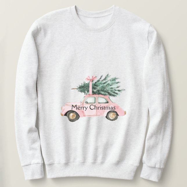 Car Christmas Tree  Sweatshirt (Design Front)