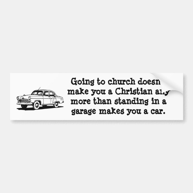 Car, Church Bumper Sticker (Front)