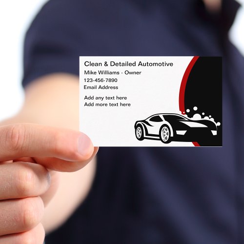 Car Cleaning And Auto Detailing Business Cards