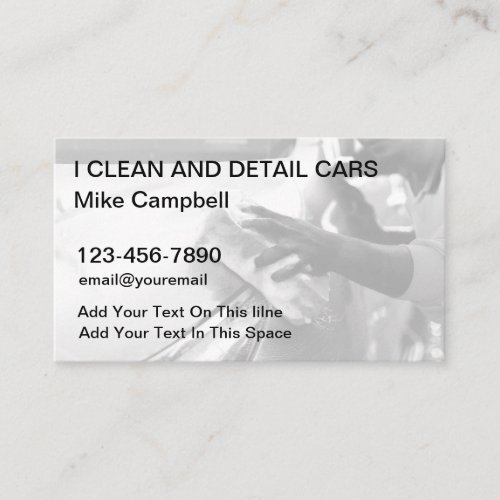 Car Cleaning Auto Detailing Business Cards