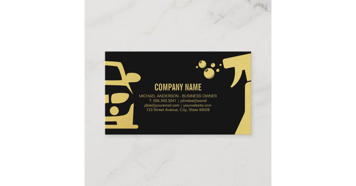 Car Cleaning | Car Wash Business Card | Zazzle