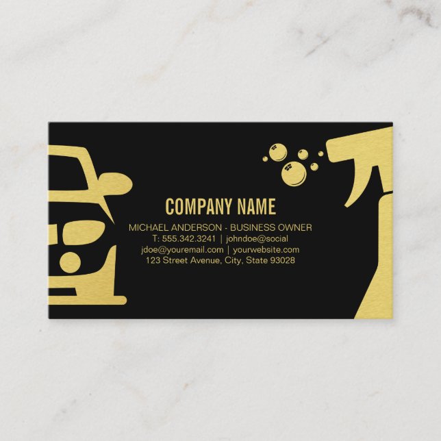 Car Cleaning | Car Wash Business Card (Front)