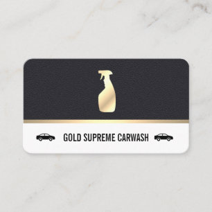 Car Cleaning Gold Premium Leather Business Card