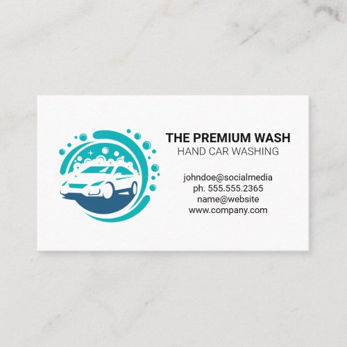 Car Cleaning Logo Business Card