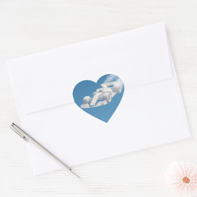 Car cloud blue heart sticker (Envelope)