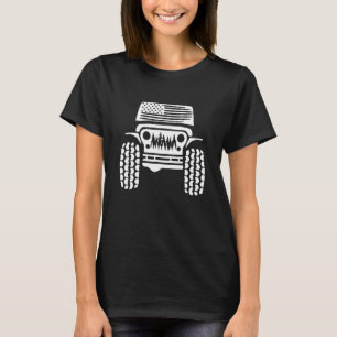 Car Cool USA Flag Cute American offroad America Fl T-Shirt