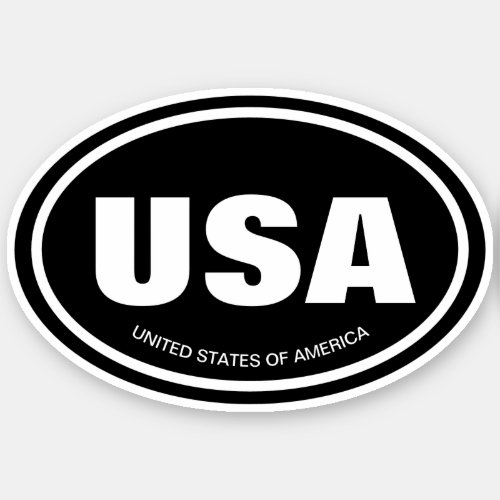 Car country code and state abbreviation oval vinyl sticker