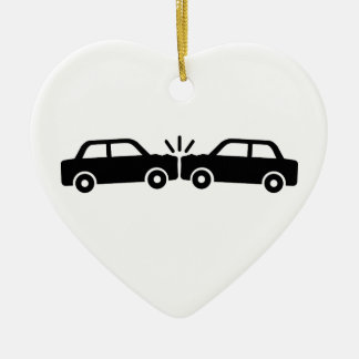 Car crash ceramic ornament