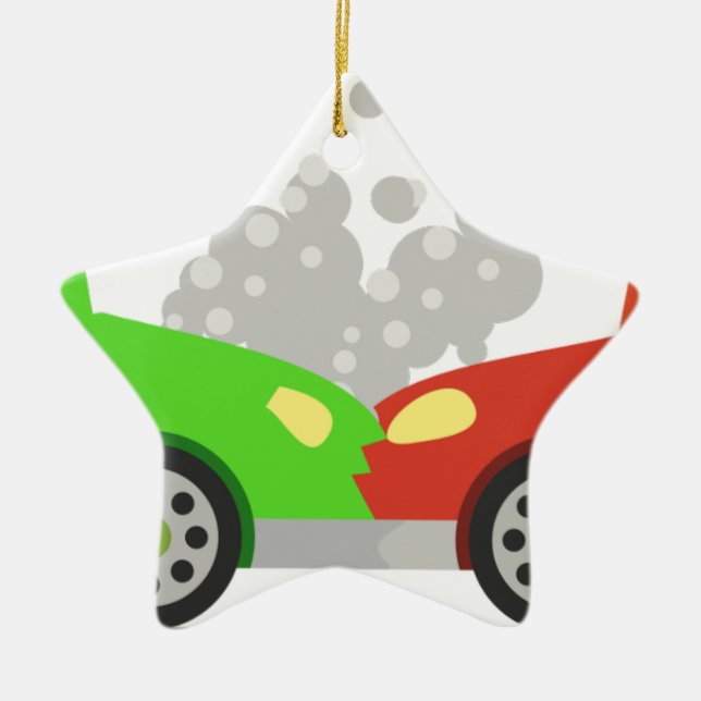 Car Crash Ceramic Ornament (Front)