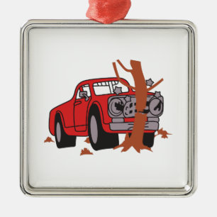 CAR CRASH SCENE METAL ORNAMENT