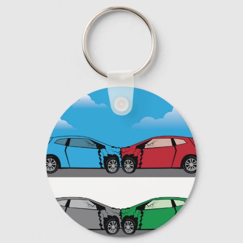 Car Crash vector Keychain