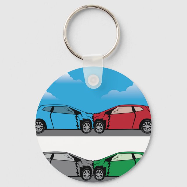 Car Crash vector Keychain (Front)