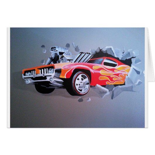 Car Crashing Through Wall Cards (Front Horizontal)