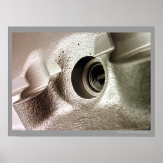 Car Cylinder Head Metallic Geometric Design Poster