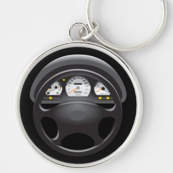 Car Dashboard & Steering Wheel Keychain by zlatkocro at Zazzle