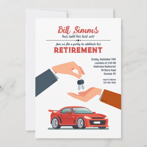 Car Dealer Retirement Invitation