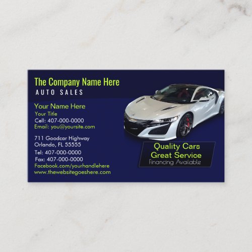 Car Dealership_Auto Sales Associate Business Card