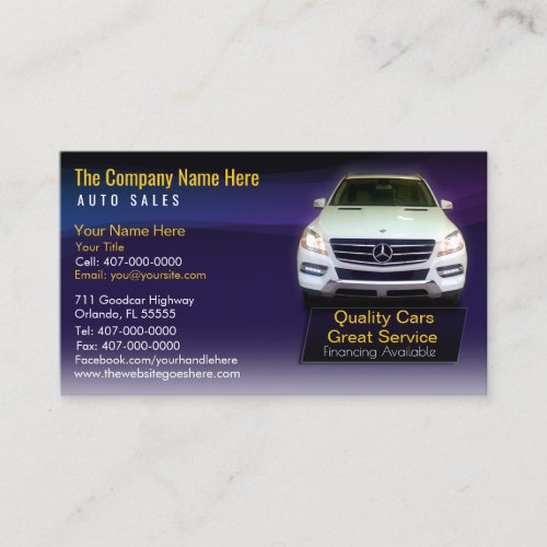 Car Dealership_Auto Sales Associate Business Card