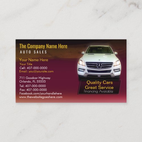 Car Dealership_Auto Sales Associate Business Card