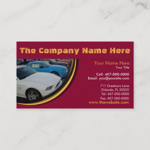 Car Dealership  Auto Sales Associate Business Card