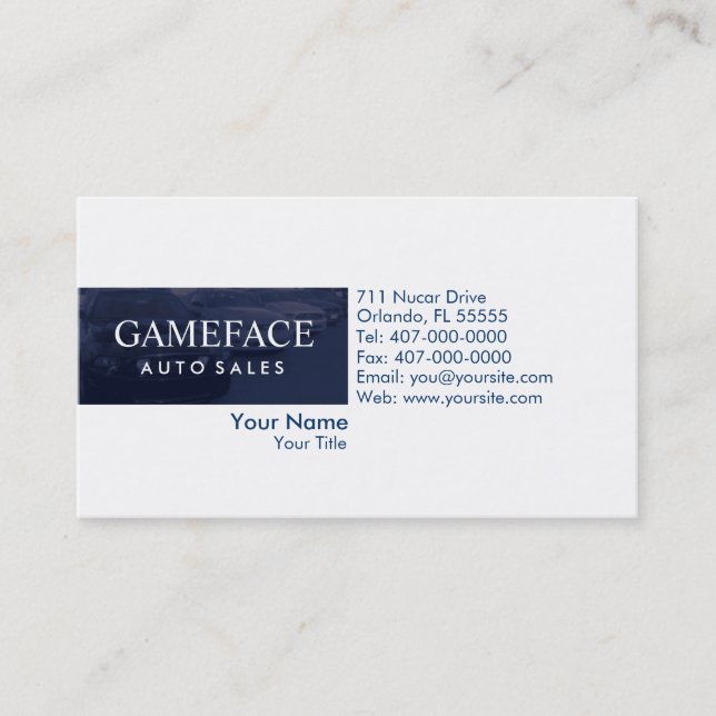 Car Dealership Auto Sales Business Card (Front)