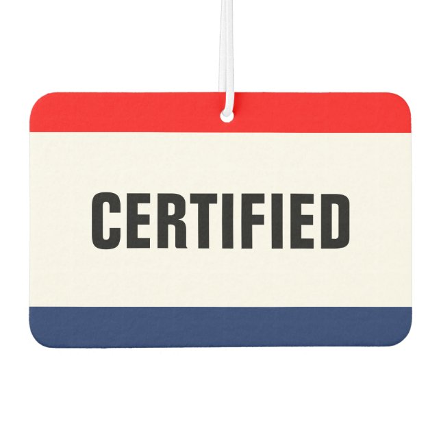 Car Dealership Certified Promotion Customizable Air Freshener (Front)