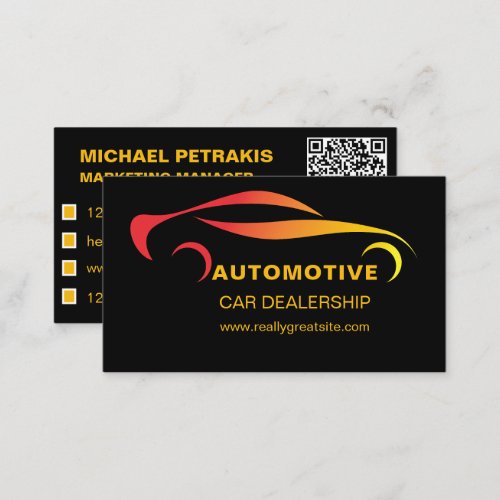 Car Dealership QR Code  Business Card
