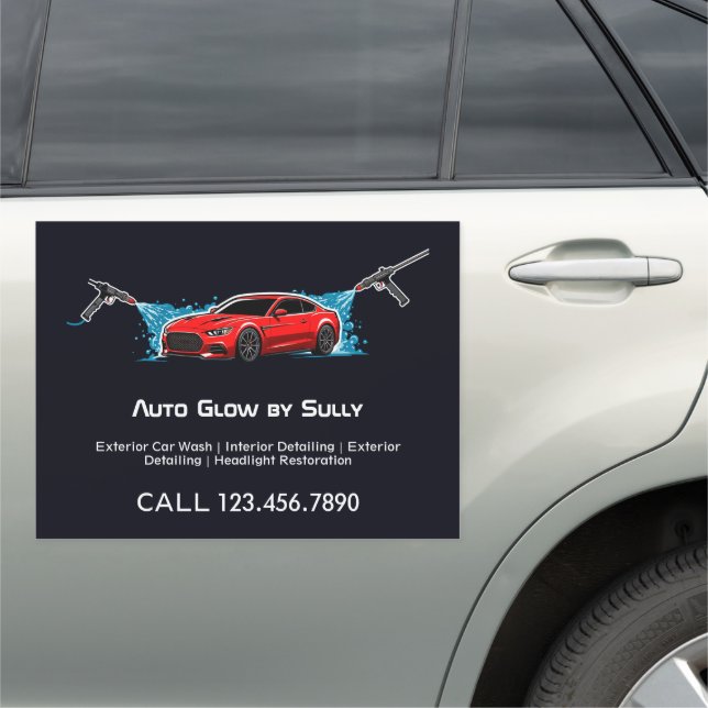 Car Detailer Custom Image Business Magnet (In Situ)