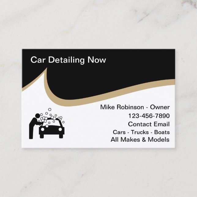 Car Detailing And Car Wash Business Card (Front)