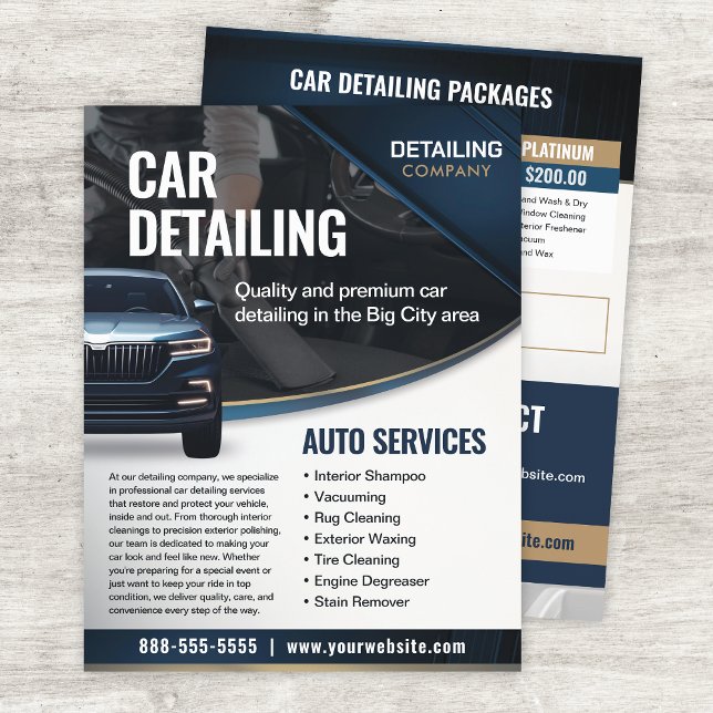 Car Detailing Auto Cleaning Service Flyer Template (Creator Uploaded)