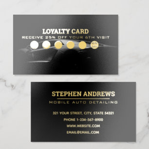 Car Detailing Automotive Clean Gold Loyalty Card
