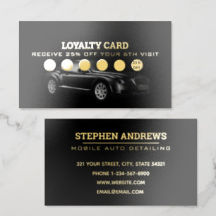 Car Detailing Automotive Clean Gold Loyalty Card