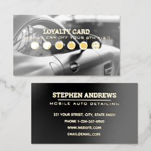 Car Detailing Automotive Clean Gold Loyalty Card