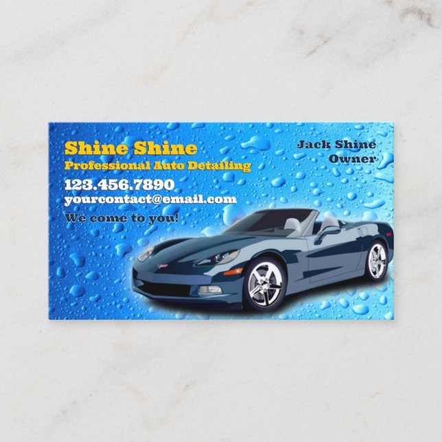 Car Detailing Business Card Template (Front)