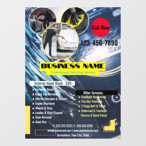 Car Detailing Business Window Cling