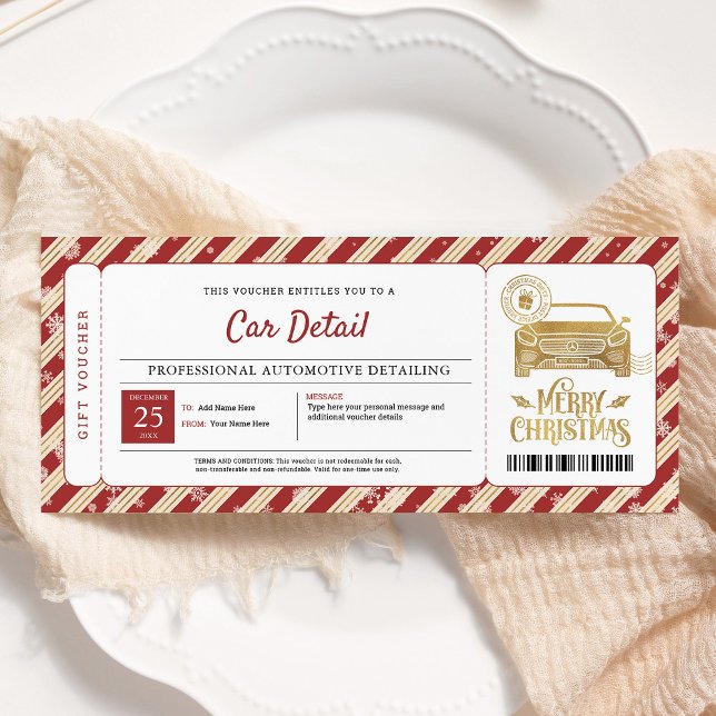 Car Detailing Christmas Gift Certificate Invitation (Creator Uploaded)