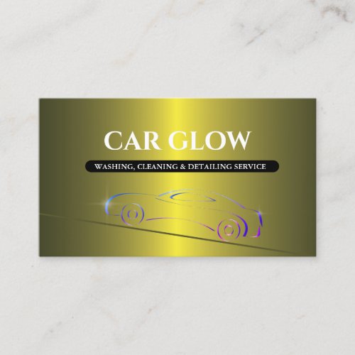 Car Detailing Cleaning  Washing with Car Logo Business Card
