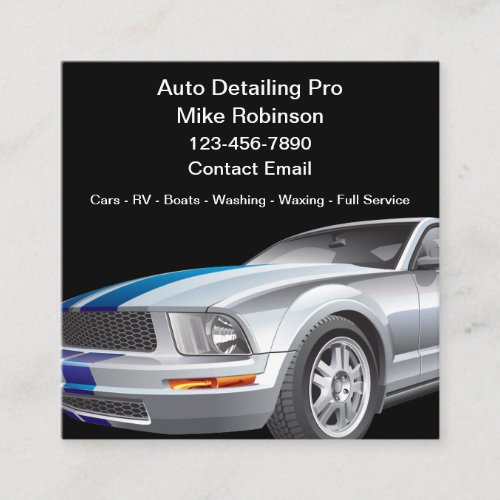 Car Detailing Cool Businesscards Square Business Card