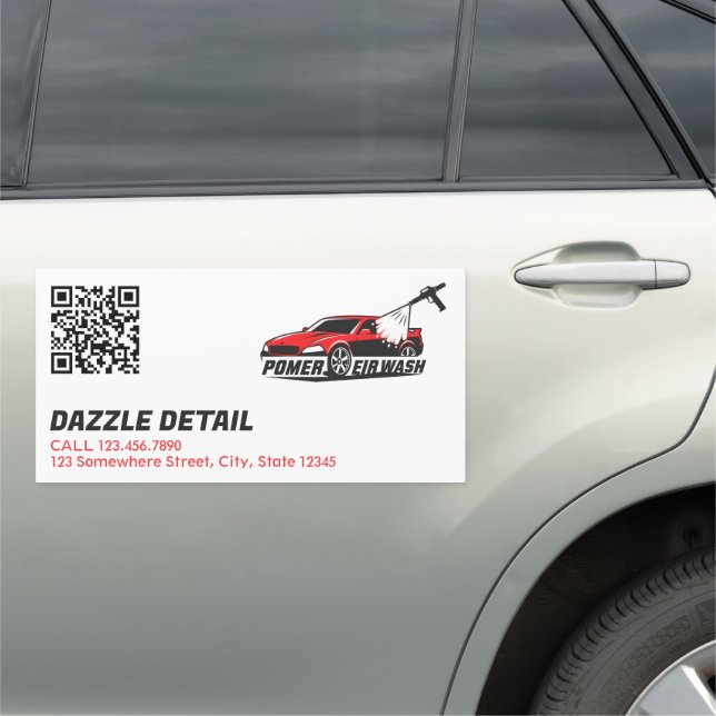 Car Detailing Custom Logo Business Magnets (In Situ)