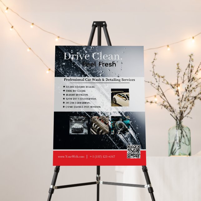Car Detailing Foam Board – Custom Sign (In Situ (Stand))
