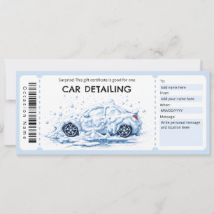Car Detailing Gift Certificate Invitation