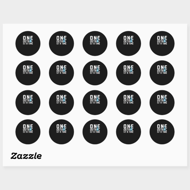 Car Detailing One Detail at a Time Classic Round Sticker (Sheet)