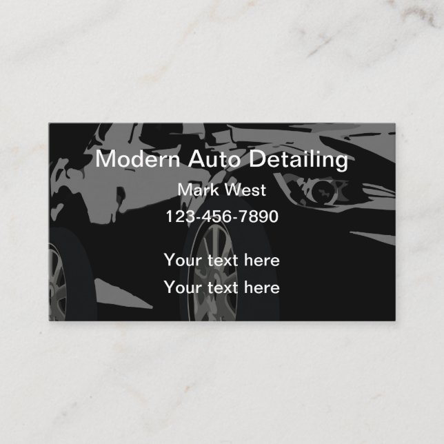 Car Detailing Simple Business Cards (Front)