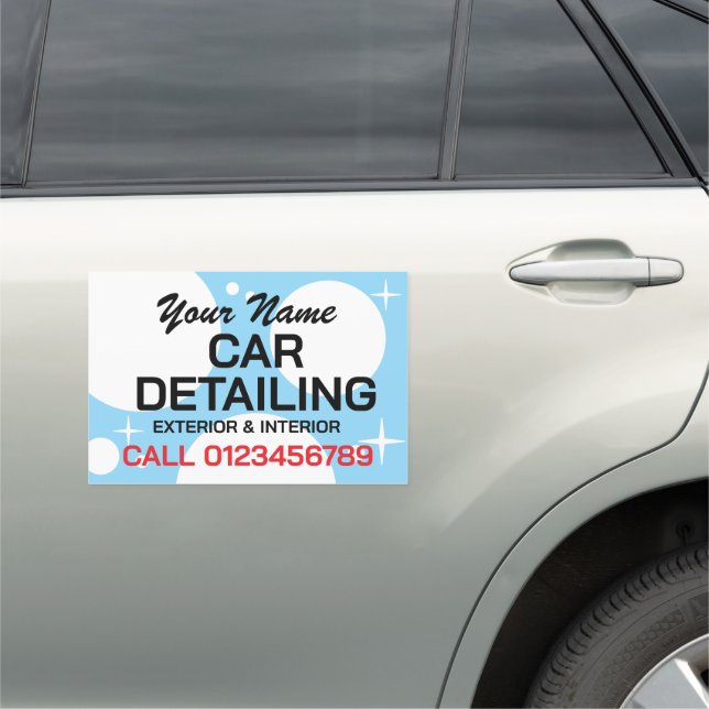 Car detailing washing business advertising car magnet (In Situ)