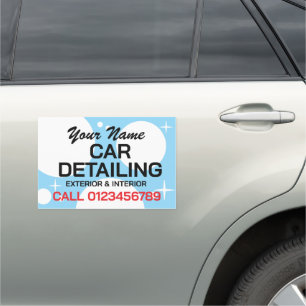 Car detailing washing business advertising magnet