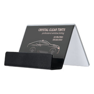 Car Detailing Window Tinting Services Desk Business Card Holder