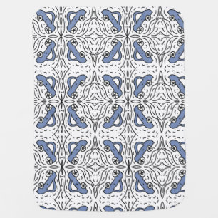 Car Doodle Pattern Blue Black Baby Blanket