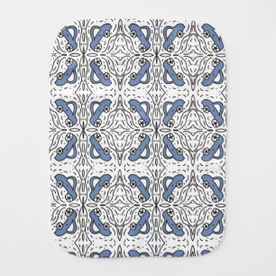 Car Doodle Pattern Blue Black Baby Burp Cloth