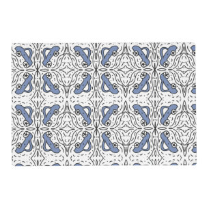 Car Doodle Pattern Blue Black Kids Baby Placemat